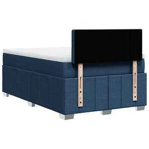 Κρεβάτι Boxspring με Στρώμα Μπλε 120x200 εκ. Υφασμάτινο - Pakobazaar