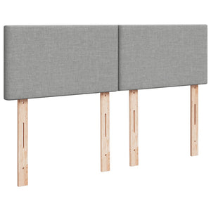 Κρεβάτι Boxspring με Στρώμα Ανοιχτό Γκρι 140x190 εκ. Υφασμάτινο - Pakobazaar