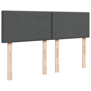 Κρεβάτι Boxspring με Στρώμα Σκούρο Γκρι 140x190 εκ. Υφασμάτινο - Pakobazaar