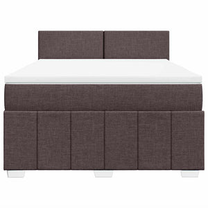 Κρεβάτι Boxspring με Στρώμα Σκούρο Καφέ 140x190 εκ. Υφασμάτινο