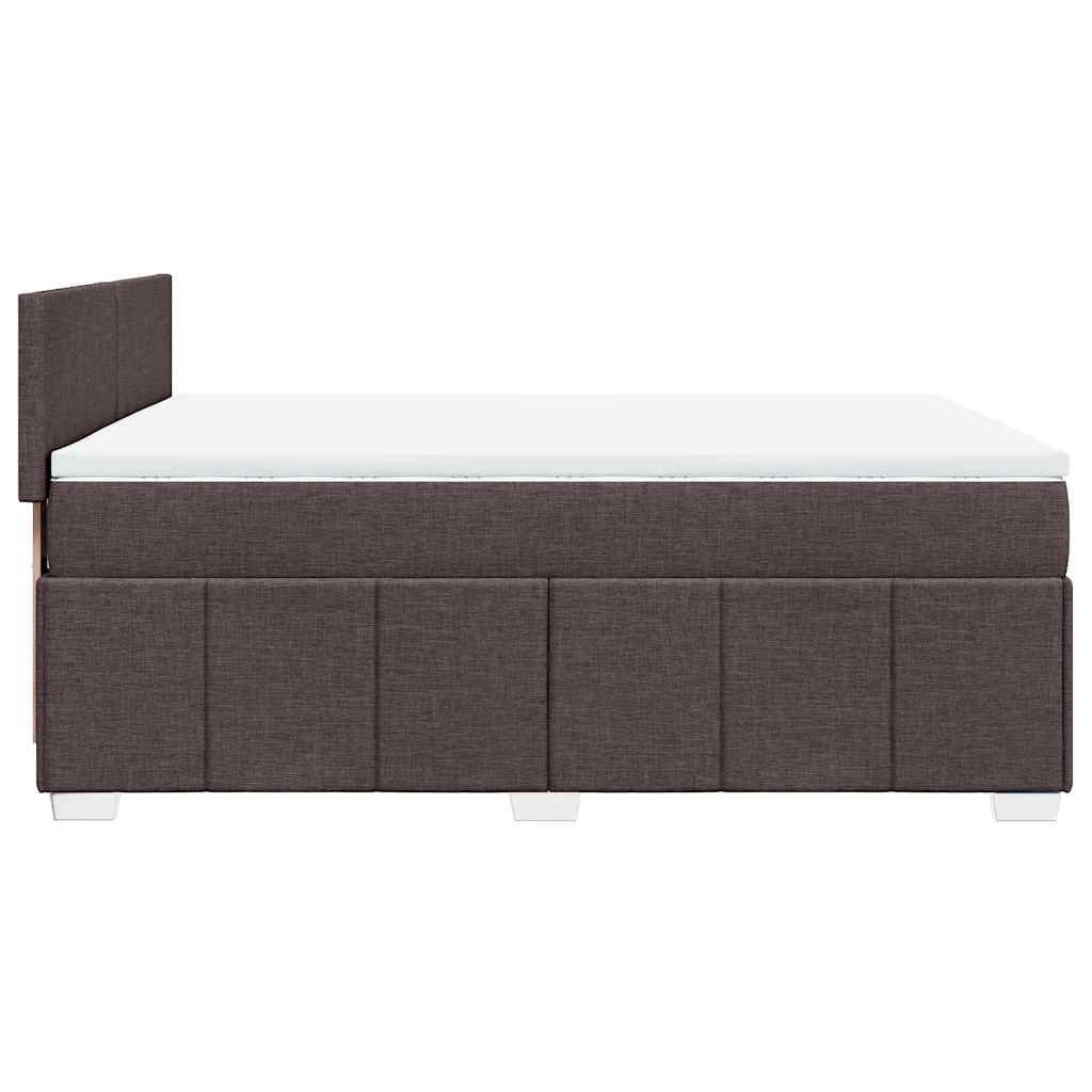 Κρεβάτι Boxspring με Στρώμα Σκούρο Καφέ 140x190 εκ. Υφασμάτινο