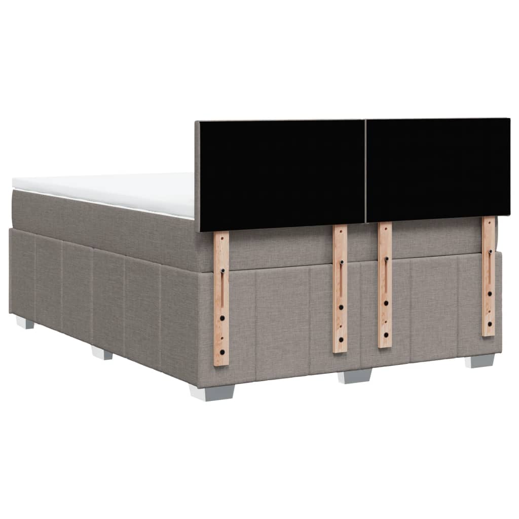 Κρεβάτι Boxspring με Στρώμα Taupe 140x190 εκ. Υφασμάτινο - Pakobazaar