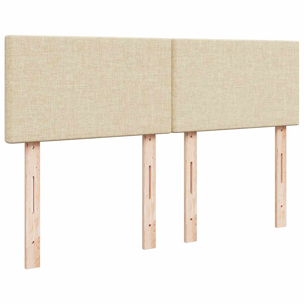 Κρεβάτι Boxspring με Στρώμα Κρεμ 140x190 εκ. Υφασμάτινο - Pakobazaar