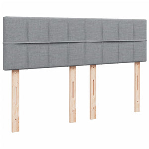 Κρεβάτι Boxspring με Στρώμα Ανοιχτό Γκρι 140x190 εκ. Υφασμάτινο - Pakobazaar