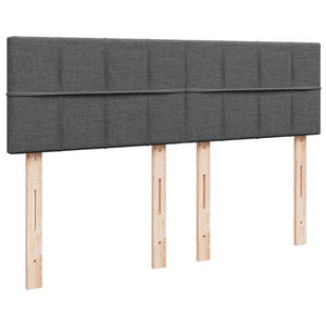 Κρεβάτι Boxspring με Στρώμα Σκούρο Γκρι 140x190 εκ. Υφασμάτινο - Pakobazaar