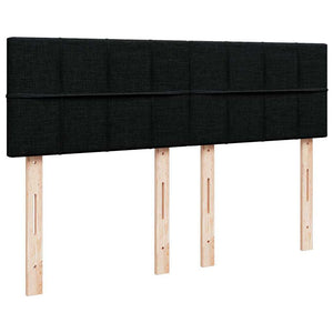 Κρεβάτι Boxspring με Στρώμα Μαύρο 140x190 εκ. Υφασμάτινο - Pakobazaar