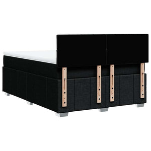 Κρεβάτι Boxspring με Στρώμα Μαύρο 140x190 εκ. Υφασμάτινο - Pakobazaar