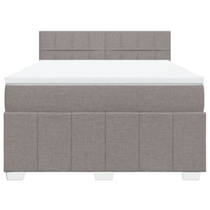 Κρεβάτι Boxspring με Στρώμα Taupe 140x190 εκ. Υφασμάτινο - Pakobazaar