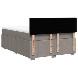 Κρεβάτι Boxspring με Στρώμα Taupe 140x190 εκ. Υφασμάτινο - Pakobazaar