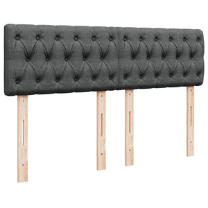 Κρεβάτι Boxspring με Στρώμα Σκούρο Γκρι 140x190 εκ. Υφασμάτινο - Pakobazaar