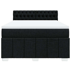 Κρεβάτι Boxspring με Στρώμα Μαύρο 140x190 εκ. Υφασμάτινο - Pakobazaar