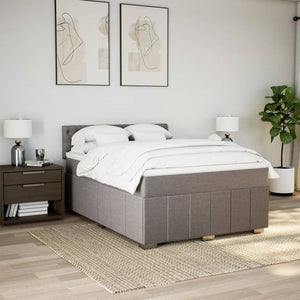 Κρεβάτι Boxspring με Στρώμα Taupe 140x190 εκ. Υφασμάτινο - Pakobazaar