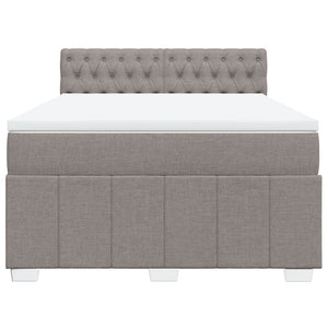 Κρεβάτι Boxspring με Στρώμα Taupe 140x190 εκ. Υφασμάτινο - Pakobazaar