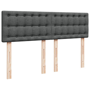 Κρεβάτι Boxspring με Στρώμα Σκούρο Γκρι 140x190 εκ. Υφασμάτινο - Pakobazaar