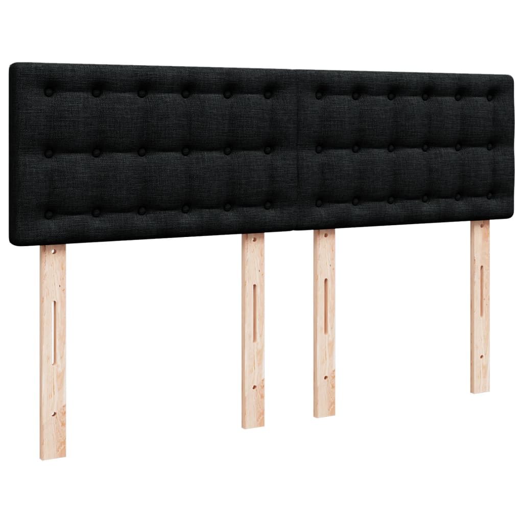 Κρεβάτι Boxspring με Στρώμα Μαύρο 140x190 εκ. Υφασμάτινο - Pakobazaar