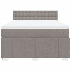 Κρεβάτι Boxspring με Στρώμα Taupe 140x190 εκ. Υφασμάτινο - Pakobazaar