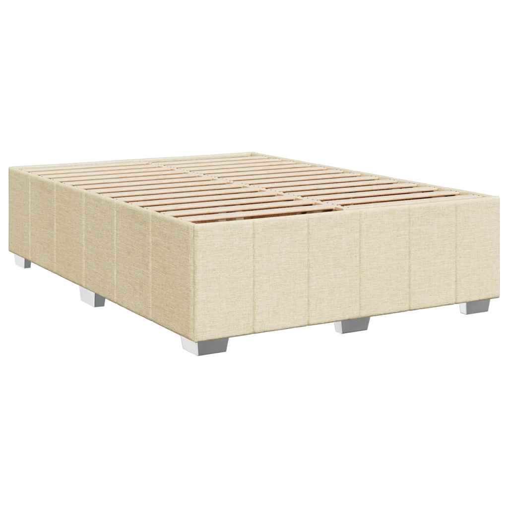 Κρεβάτι Boxspring με Στρώμα Κρεμ 140x190 εκ. Υφασμάτινο - Pakobazaar