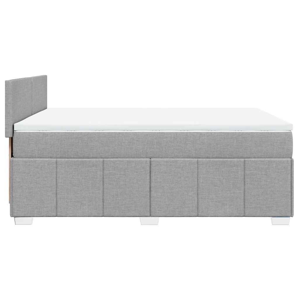 Κρεβάτι Boxspring με Στρώμα Ανοιχτό Γκρι 140x200 εκ. Υφασμάτινο - Pakobazaar