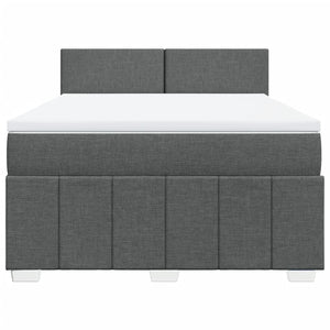 Κρεβάτι Boxspring με Στρώμα Σκούρο Γκρι 140x200 εκ Υφασμάτινο - Pakobazaar