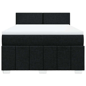 Κρεβάτι Boxspring με Στρώμα Μαύρο 140x200 εκ. Υφασμάτινο - Pakobazaar
