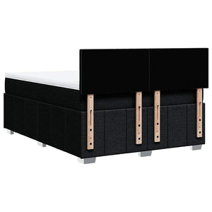 Κρεβάτι Boxspring με Στρώμα Μαύρο 140x200 εκ. Υφασμάτινο - Pakobazaar