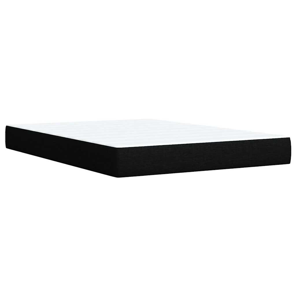 Κρεβάτι Boxspring με Στρώμα Μαύρο 140x200 εκ. Υφασμάτινο - Pakobazaar