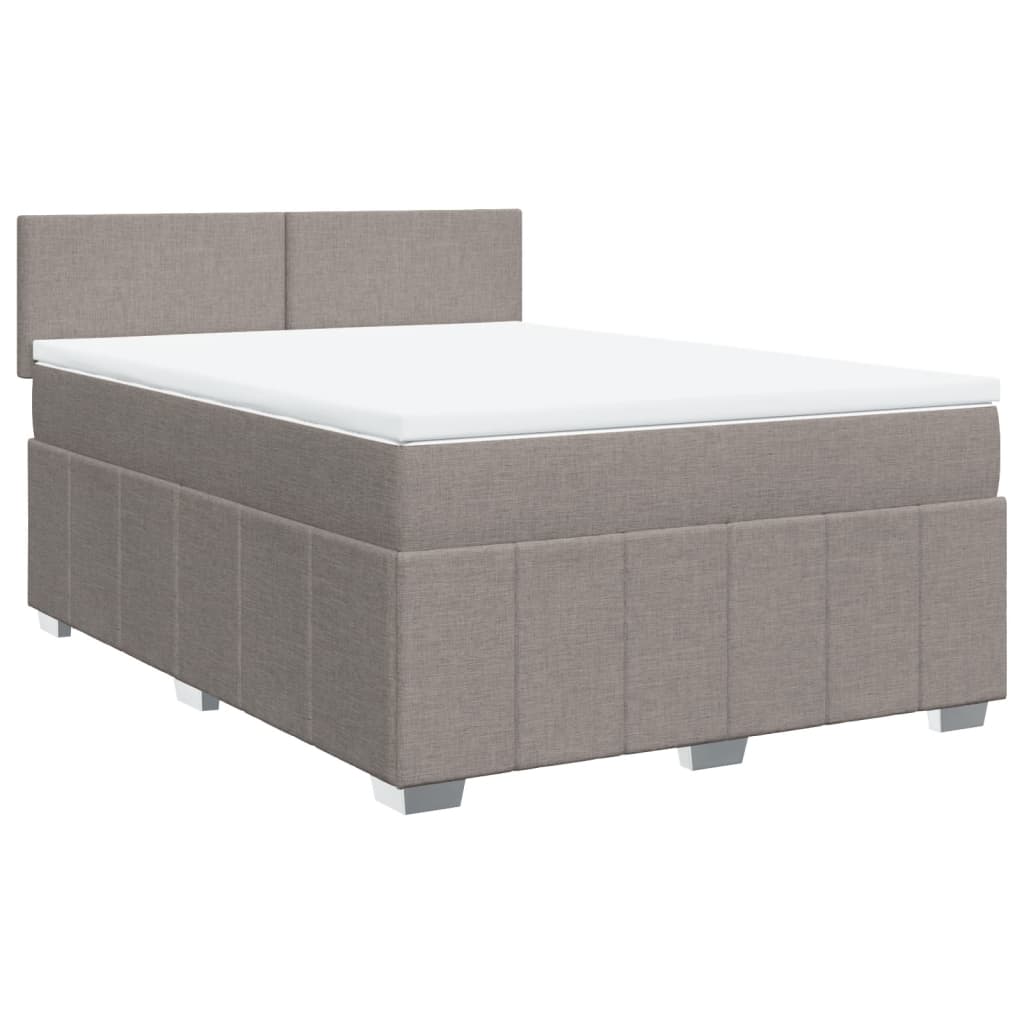 Κρεβάτι Boxspring με Στρώμα Taupe 140x200 εκ. Υφασμάτινο