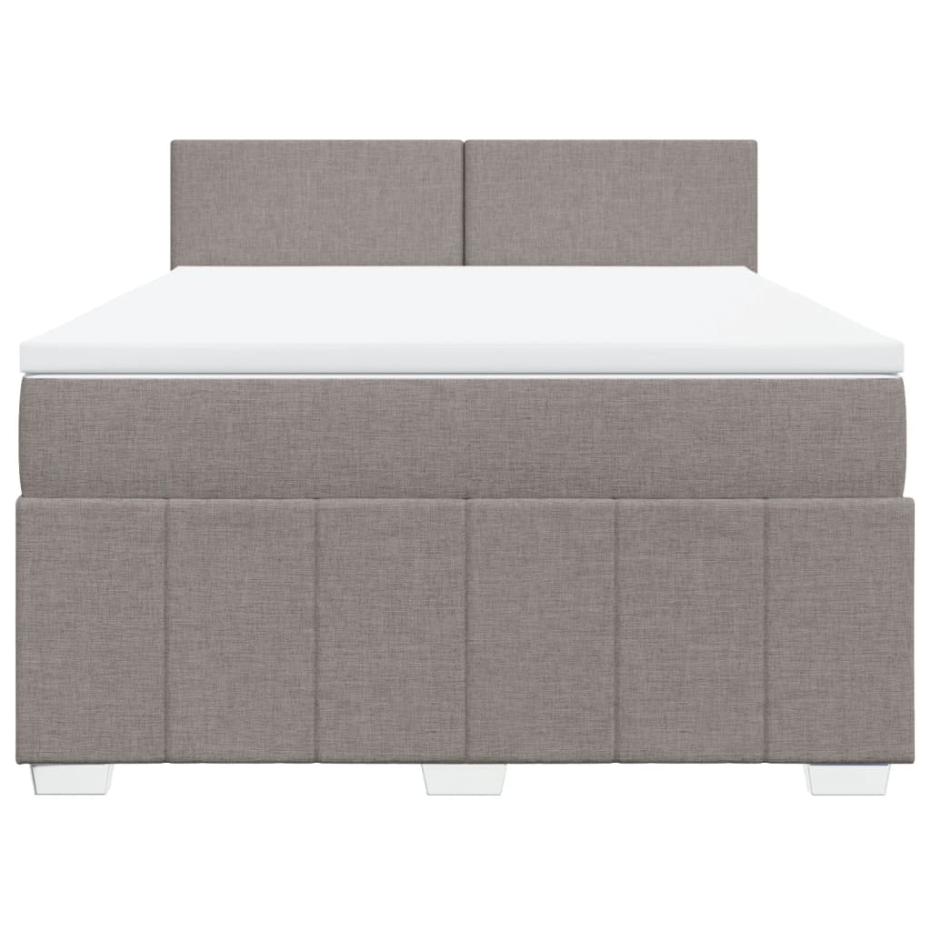 Κρεβάτι Boxspring με Στρώμα Taupe 140x200 εκ. Υφασμάτινο