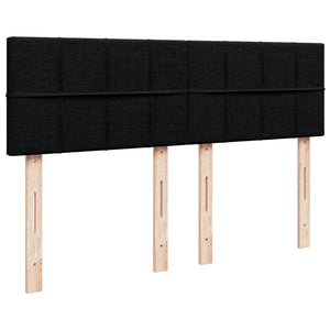 Κρεβάτι Boxspring με Στρώμα Μαύρο 140x200 εκ. Υφασμάτινο - Pakobazaar