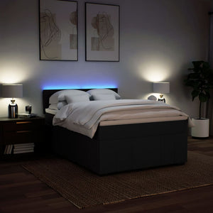 Κρεβάτι Boxspring με Στρώμα Μαύρο 140x200 εκ. Υφασμάτινο - Pakobazaar