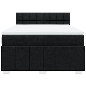 Κρεβάτι Boxspring με Στρώμα Μαύρο 140x200 εκ. Υφασμάτινο - Pakobazaar