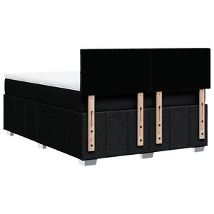 Κρεβάτι Boxspring με Στρώμα Μαύρο 140x200 εκ. Υφασμάτινο - Pakobazaar