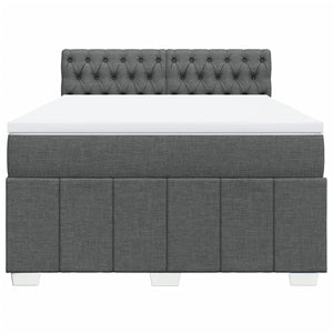 Κρεβάτι Boxspring με Στρώμα Σκούρο Γκρι 140x200 εκ Υφασμάτινο