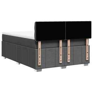 Κρεβάτι Boxspring με Στρώμα Σκούρο Γκρι 140x200 εκ Υφασμάτινο