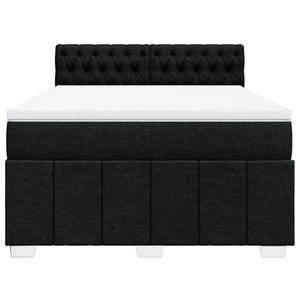 Κρεβάτι Boxspring με Στρώμα Μαύρο 140x200 εκ. Υφασμάτινο - Pakobazaar