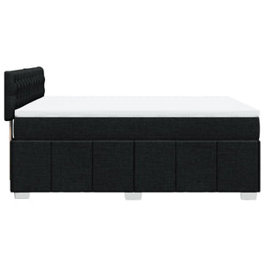 Κρεβάτι Boxspring με Στρώμα Μαύρο 140x200 εκ. Υφασμάτινο - Pakobazaar
