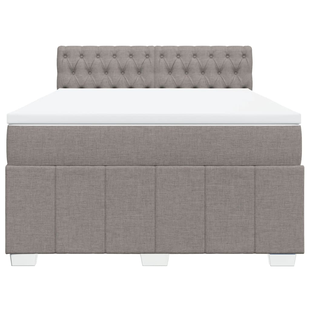 Κρεβάτι Boxspring με Στρώμα Taupe 140x200 εκ. Υφασμάτινο