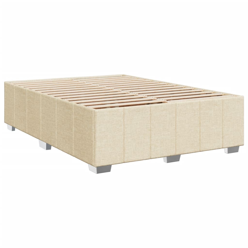 Κρεβάτι Boxspring με Στρώμα Κρεμ 140x200 εκ. Υφασμάτινο - Pakobazaar