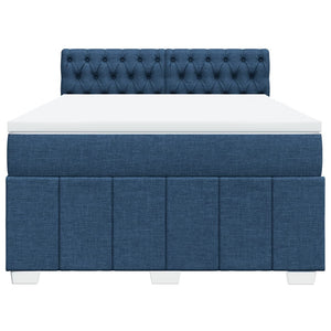 Κρεβάτι Boxspring με Στρώμα Μπλε 140x200 εκ. Υφασμάτινο - Pakobazaar