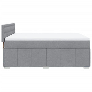 Κρεβάτι Boxspring με Στρώμα Ανοιχτό Γκρι 140x200 εκ. Υφασμάτινο - Pakobazaar