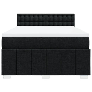 Κρεβάτι Boxspring με Στρώμα Μαύρο 140x200 εκ. Υφασμάτινο - Pakobazaar