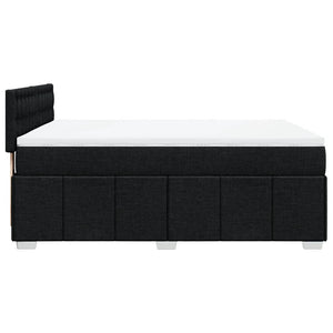 Κρεβάτι Boxspring με Στρώμα Μαύρο 140x200 εκ. Υφασμάτινο - Pakobazaar