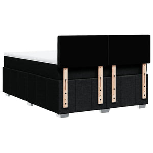 Κρεβάτι Boxspring με Στρώμα Μαύρο 140x200 εκ. Υφασμάτινο - Pakobazaar