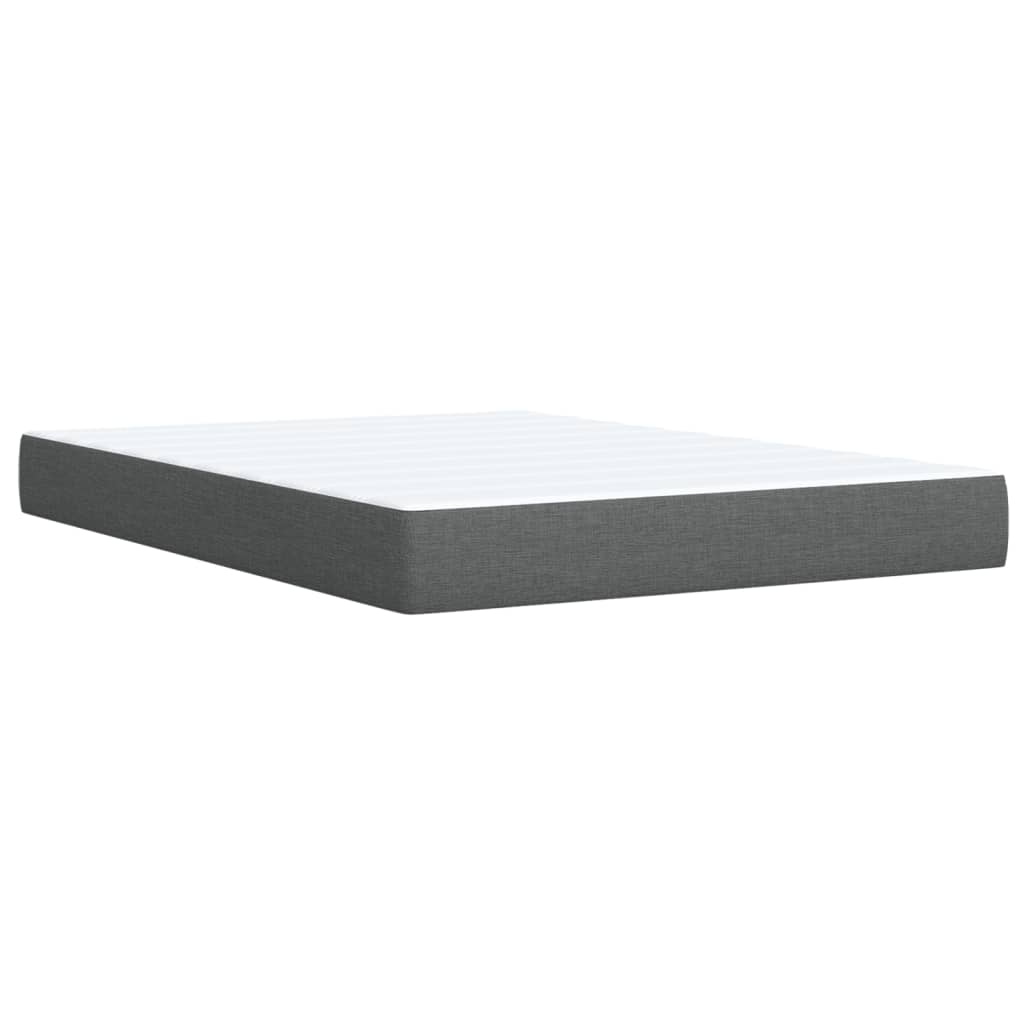 Κρεβάτι Boxspring με Στρώμα Σκούρο Γκρι 160x200 εκ Υφασμάτινο - Pakobazaar