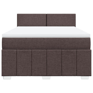 Κρεβάτι Boxspring με Στρώμα Σκούρο Καφέ 160x200 εκ Υφασμάτινο - Pakobazaar