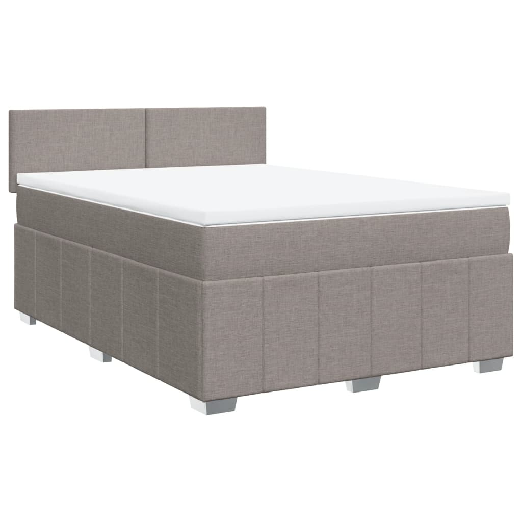 Κρεβάτι Boxspring με Στρώμα Taupe 160x200 εκ. Υφασμάτινο - Pakobazaar