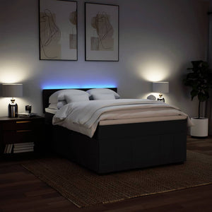 Κρεβάτι Boxspring με Στρώμα Μαύρο 160x200 εκ. Υφασμάτινο - Pakobazaar