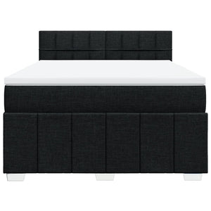 Κρεβάτι Boxspring με Στρώμα Μαύρο 160x200 εκ. Υφασμάτινο - Pakobazaar