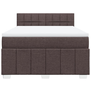 Κρεβάτι Boxspring με Στρώμα Σκούρο Καφέ 160x200 εκ Υφασμάτινο - Pakobazaar