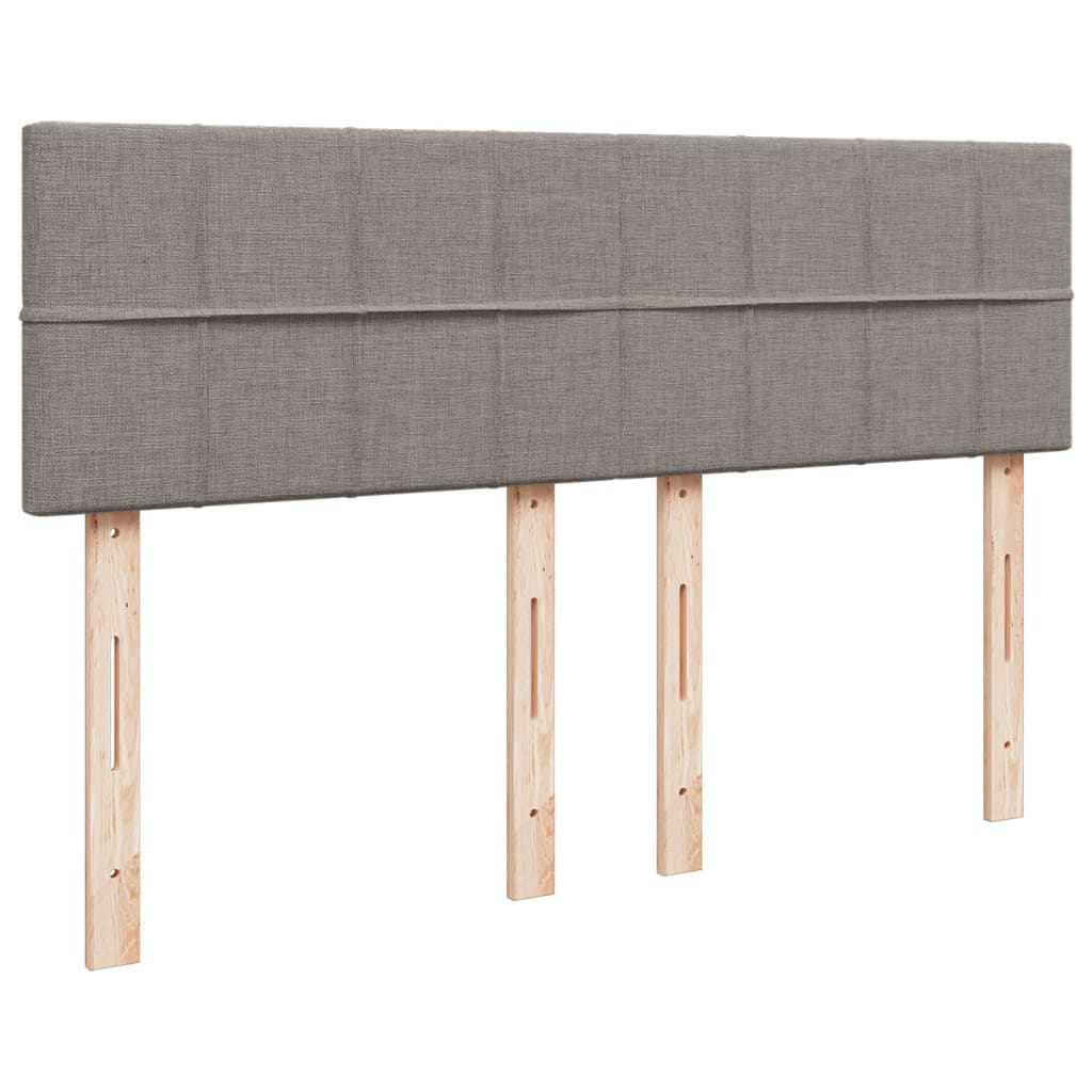 Κρεβάτι Boxspring με Στρώμα Taupe 160x200 εκ. Υφασμάτινο - Pakobazaar